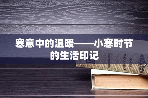 寒意中的温暖——小寒时节的生活印记