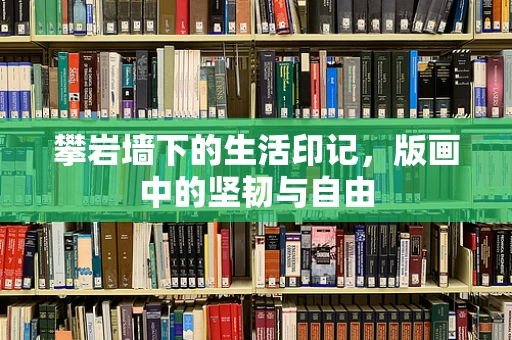 攀岩墙下的生活印记，版画中的坚韧与自由