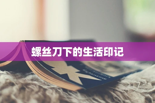 螺丝刀下的生活印记