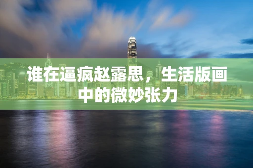谁在逼疯赵露思，生活版画中的微妙张力