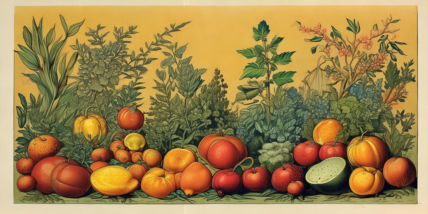 药与果的微妙平衡，版画中的生活智慧